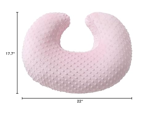 Light pink DONOMILO Dots cover adds a gentle nursery touch.