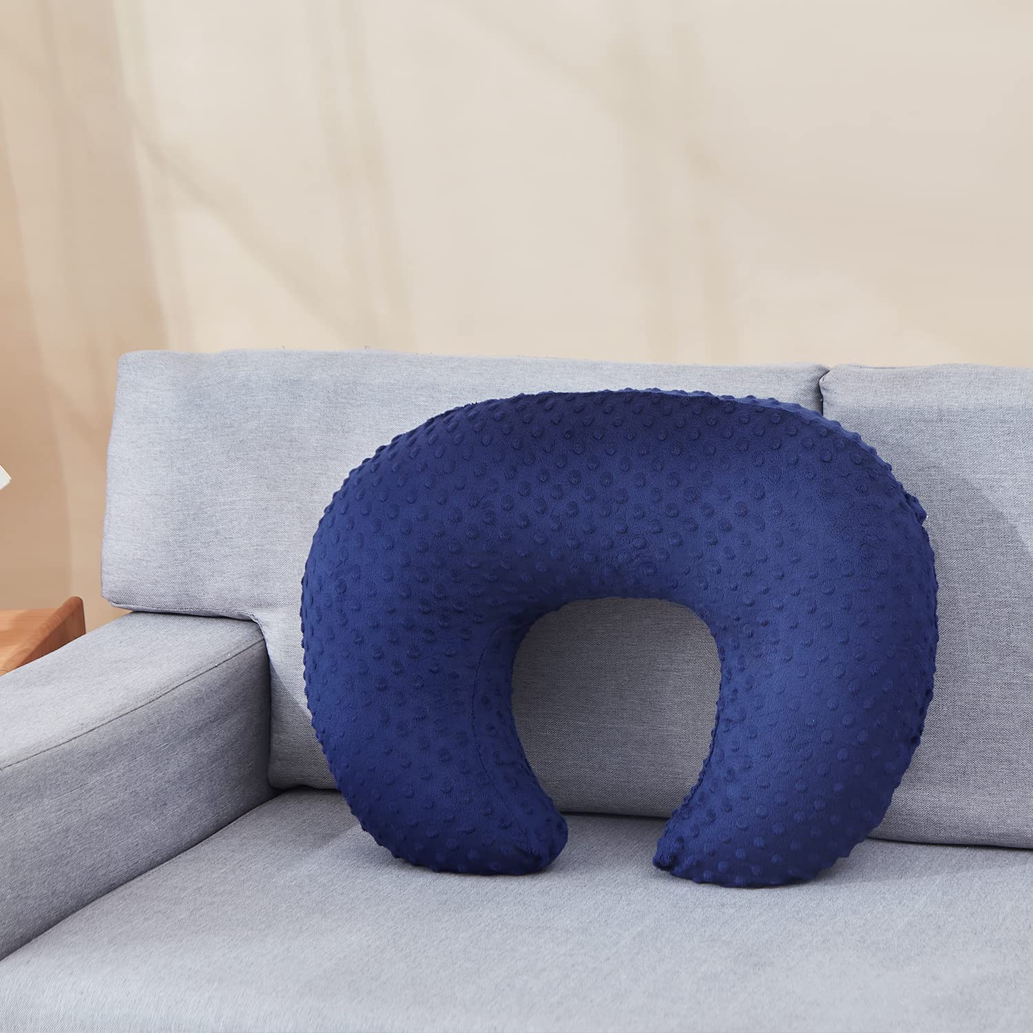DONOMILO nursing pillow family-use estate-blue shot emphasizes shared comfort for parents and baby.