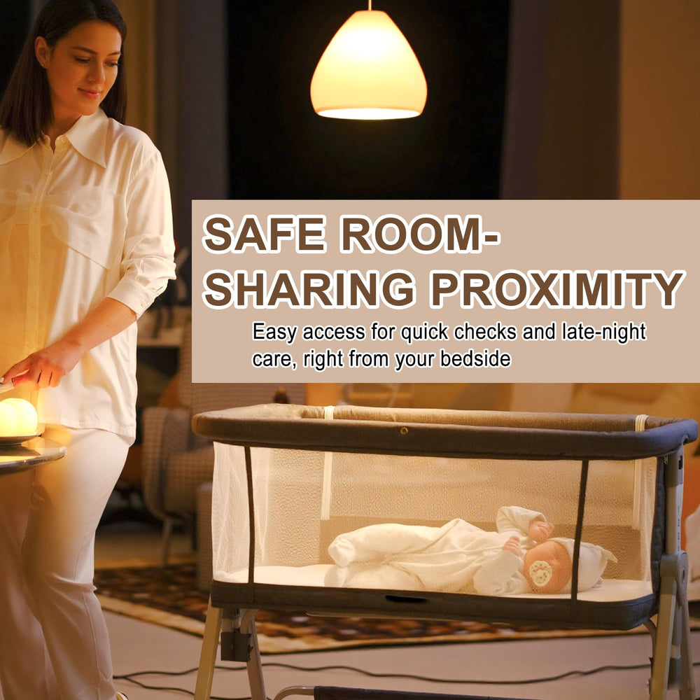 Donpemu bassinet storage basket keeps essentials within reach