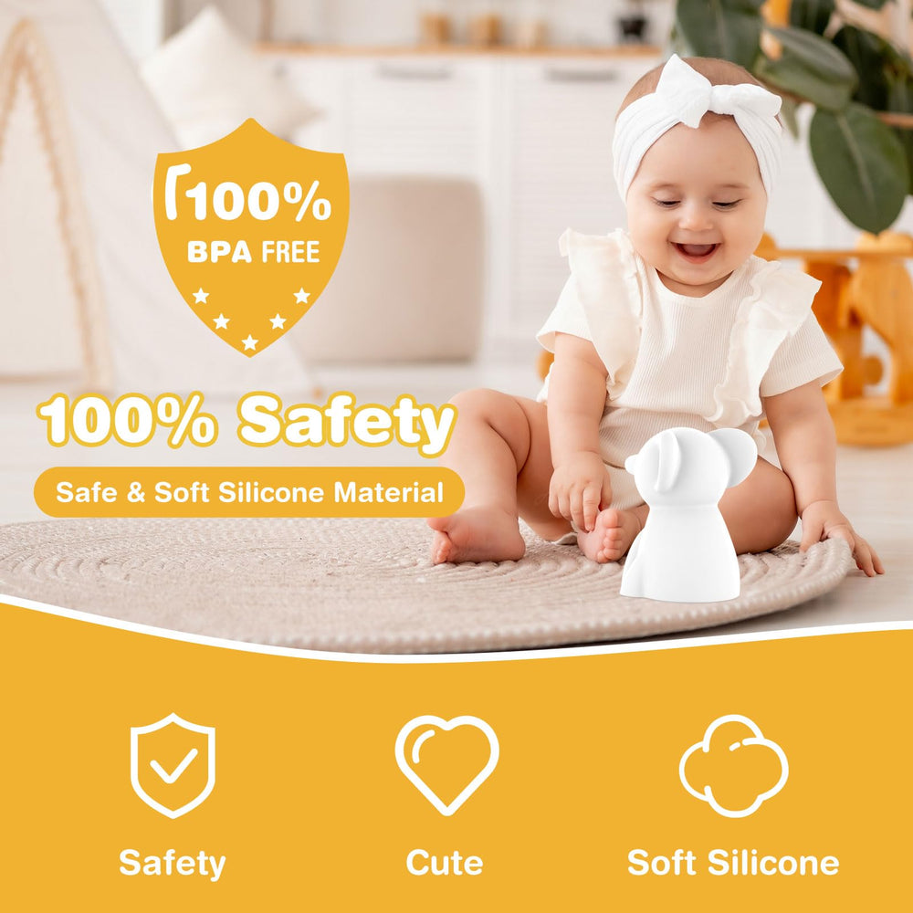 Donsis nursery-safe elephant light provides soft, flicker-free illumination.