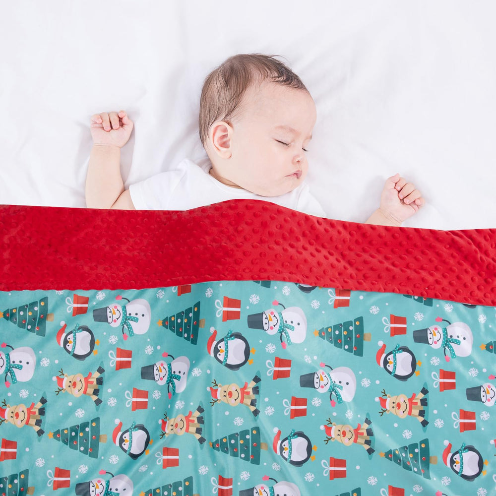 Donsonny blanket Christmas snowman print adds festive charm.
