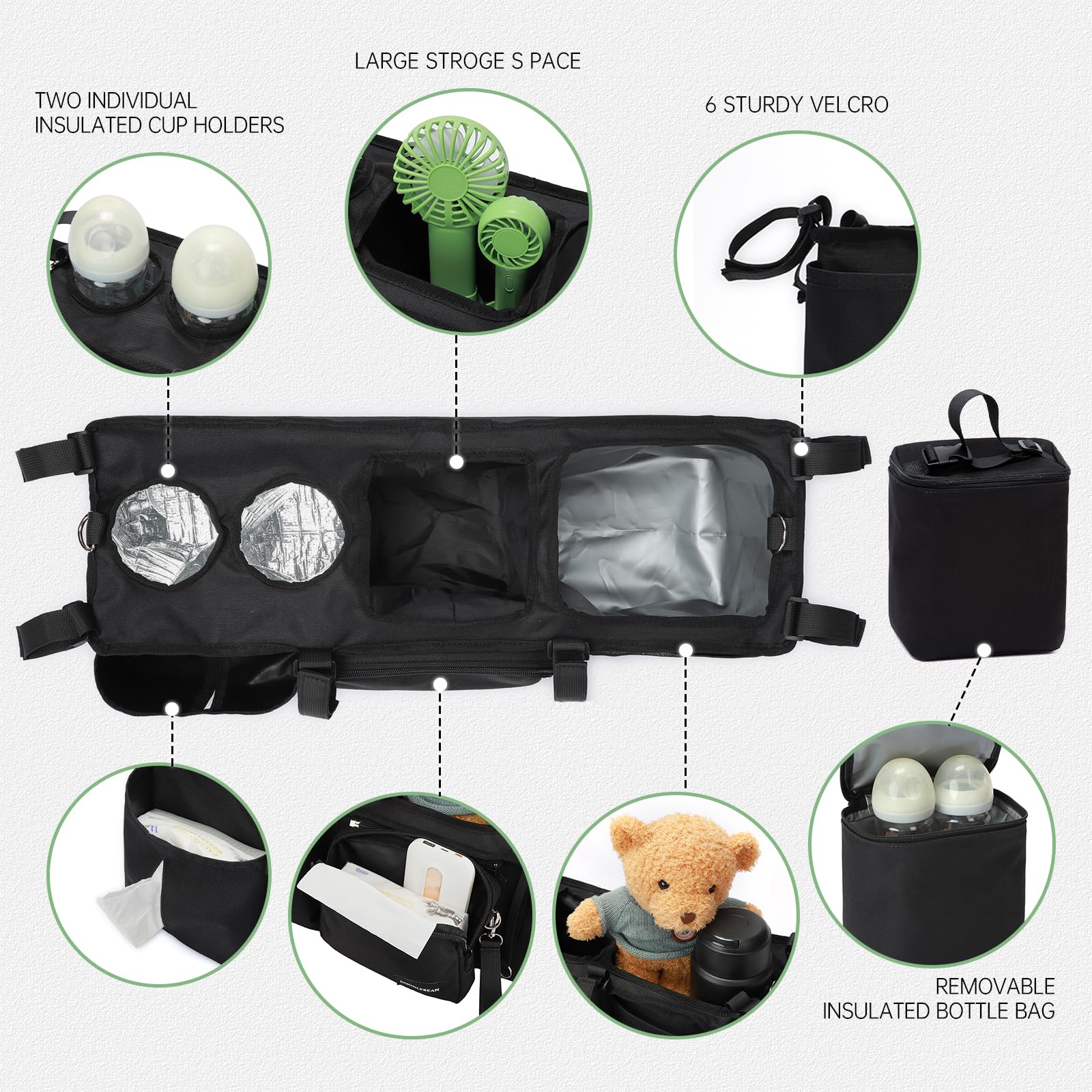 DOODLEBEAN compatible with Bob Duallie and City Mini GT2 double strollers.
