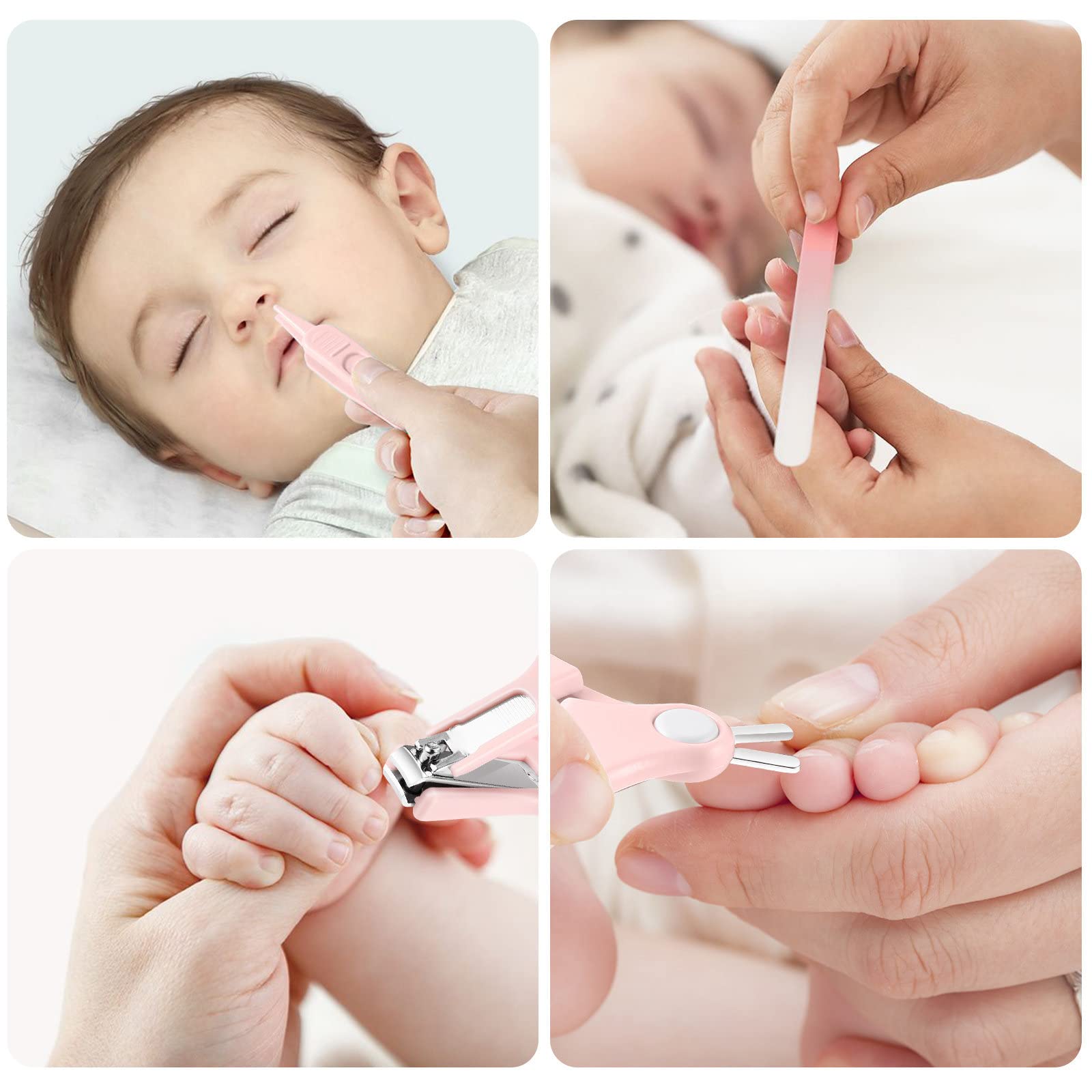 DOOGAXOO baby tweezers with non-slip grip and round tip