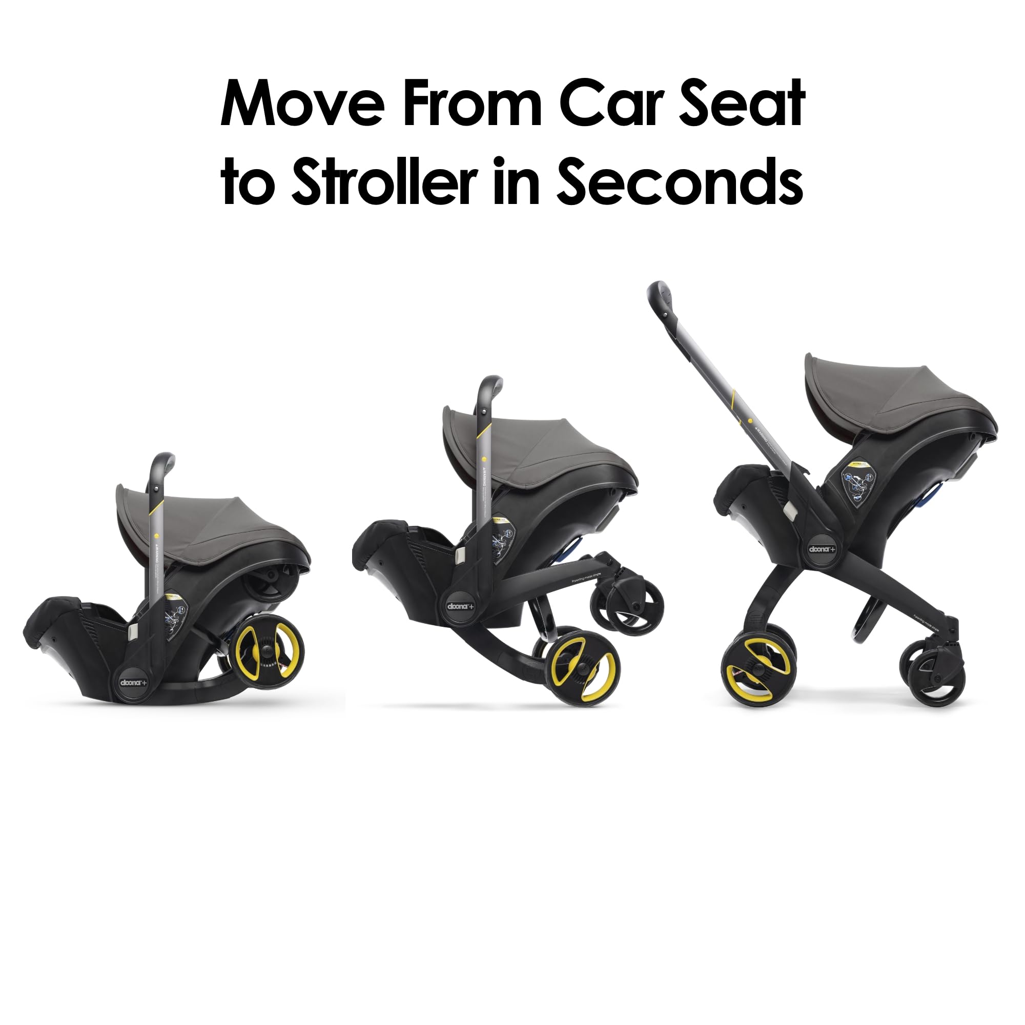 DOONA car seat to stroller conversion showcases versatile family travel.