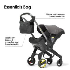 DOONA Essentials Bag two-sided bottle holders keep bottles within reach.