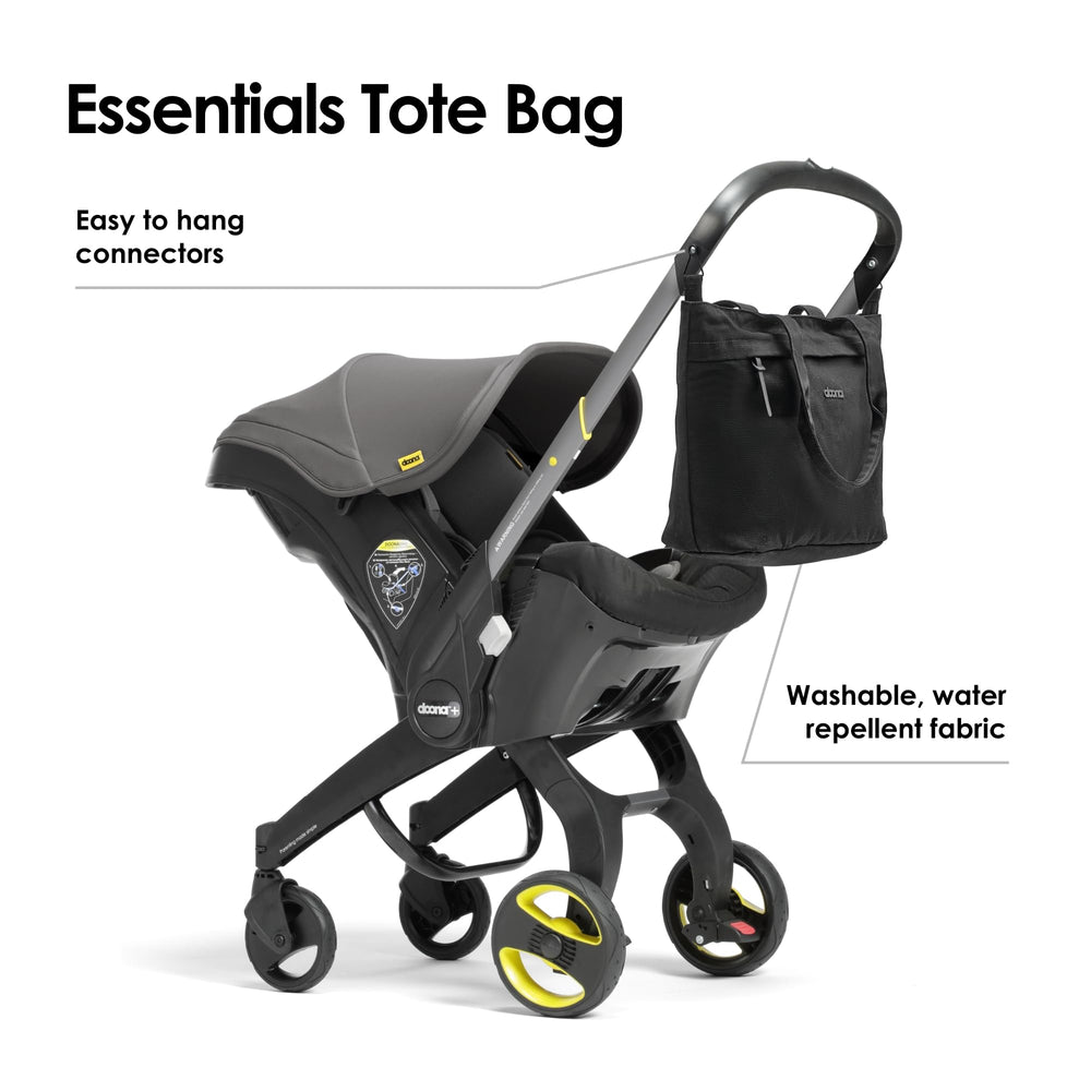 DOONA Essentials Tote Bag close-up of the zipper pocket for secure essentials on the go