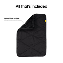 DOONA footmuff water-repellent-materials shield from light rain and snow.