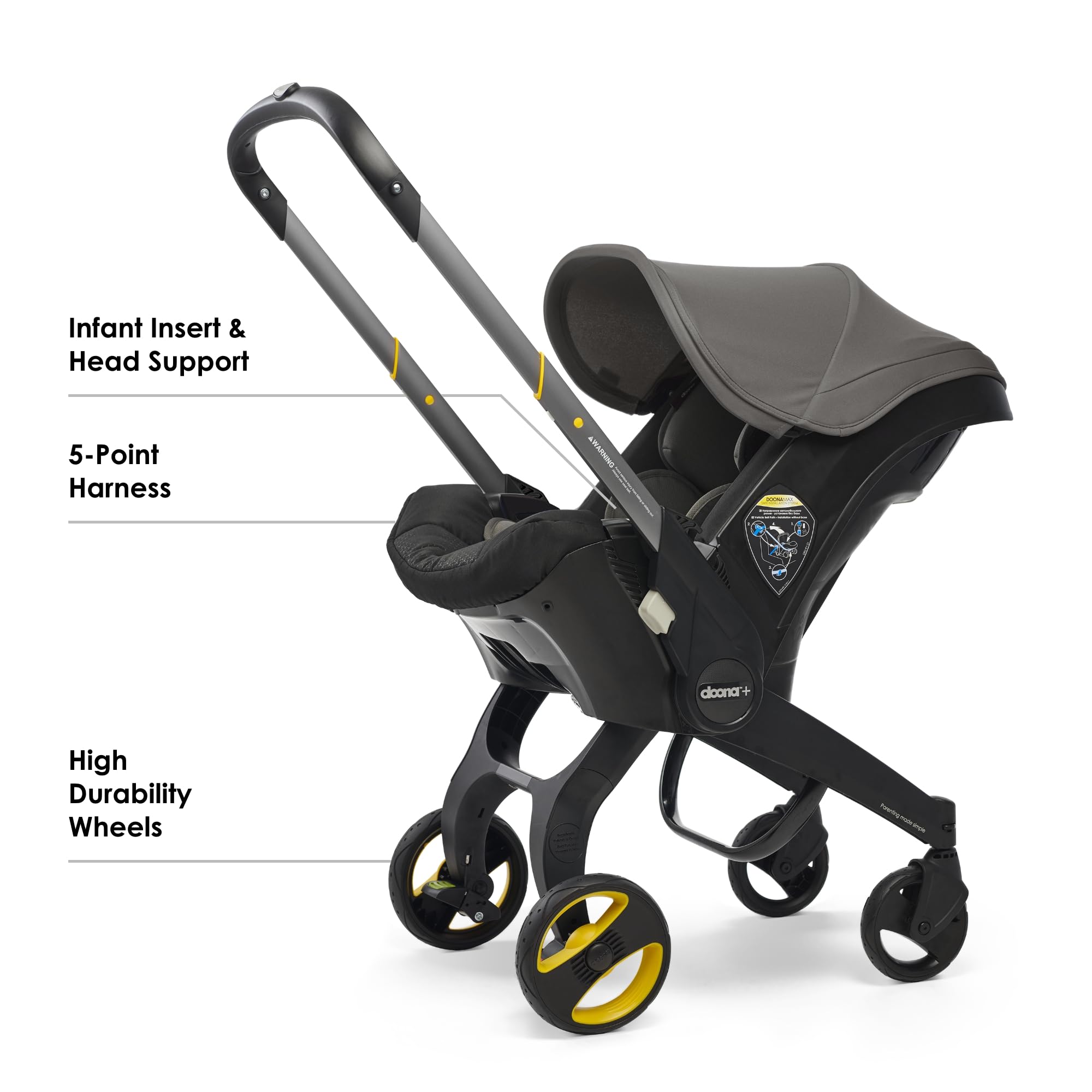 DOONA infant insert and head support offering ergonomic comfort for newborns.