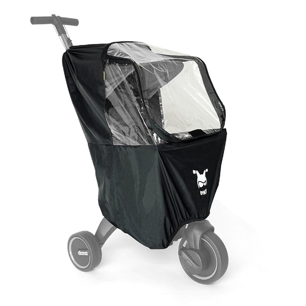 Doona Liki Rain Cover front view protecting child from rain during ride