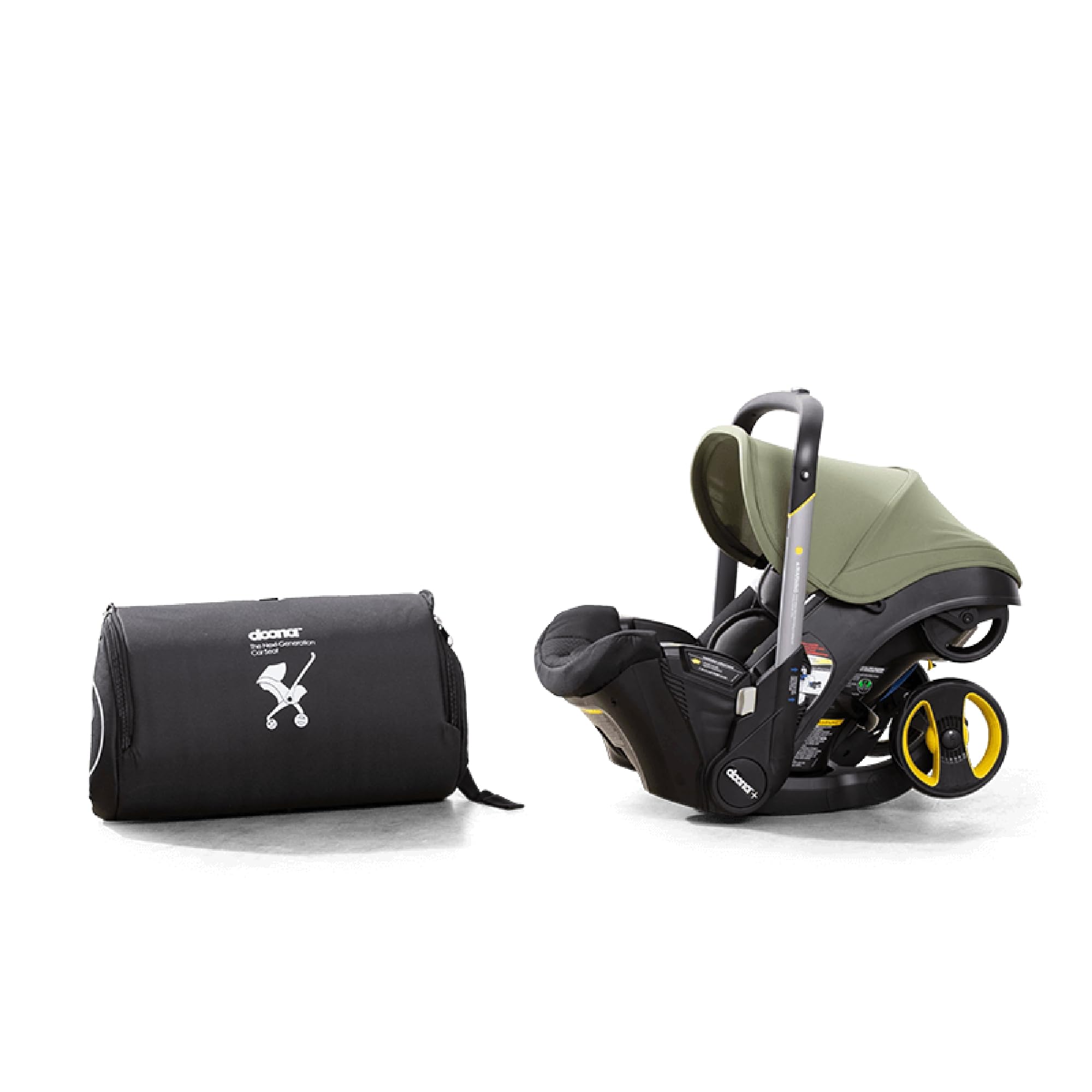 DOONA travel bag close-up shows durable, water-repellent fabric.