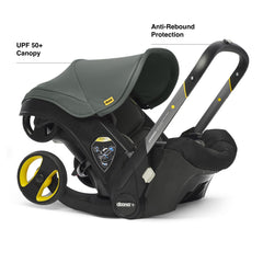 DOONA slate green quick transition from car seat to stroller