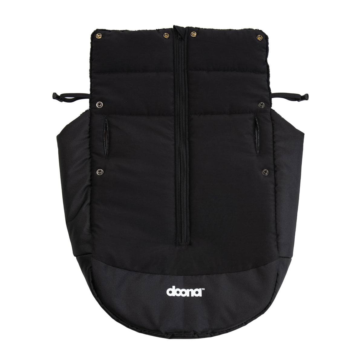 DOONA winter cover over car seat and stroller for warmth during cold walks
