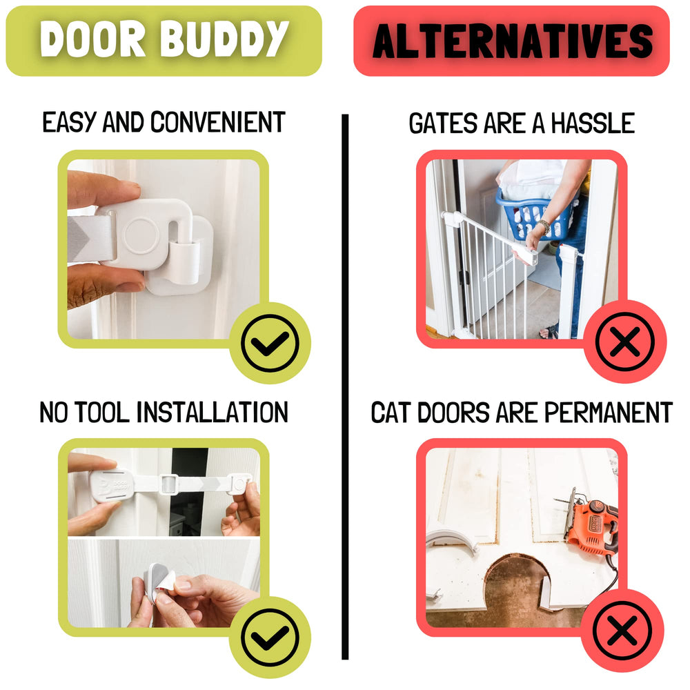 Door Buddy works with bifold and sliding doors for flexible safety.