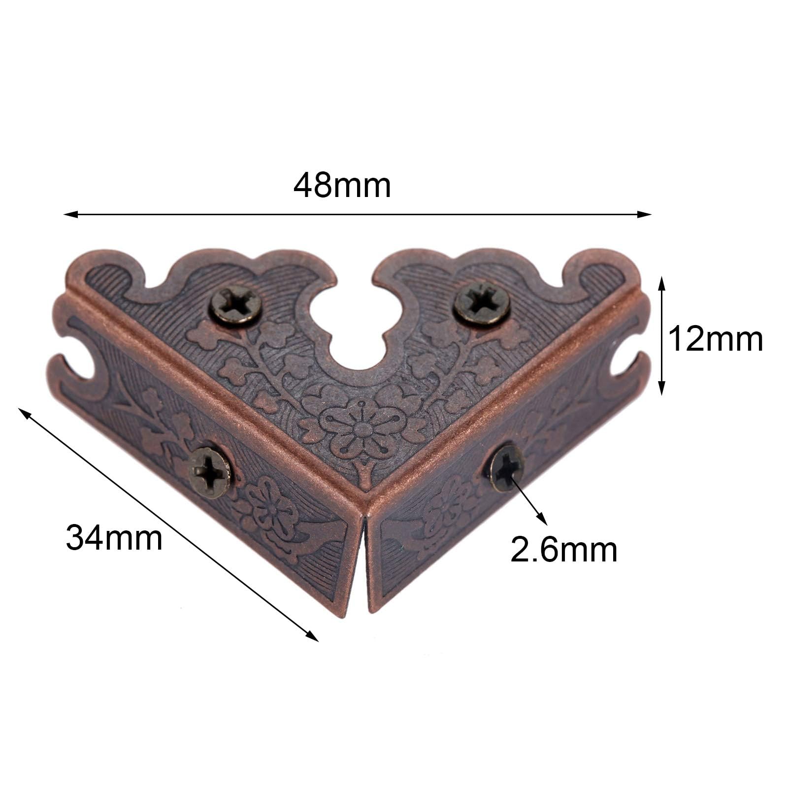 Dophee metal corner brackets with screws for retro style protection.