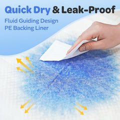 Doporro disposable bed pad with super absorbent core for spills.