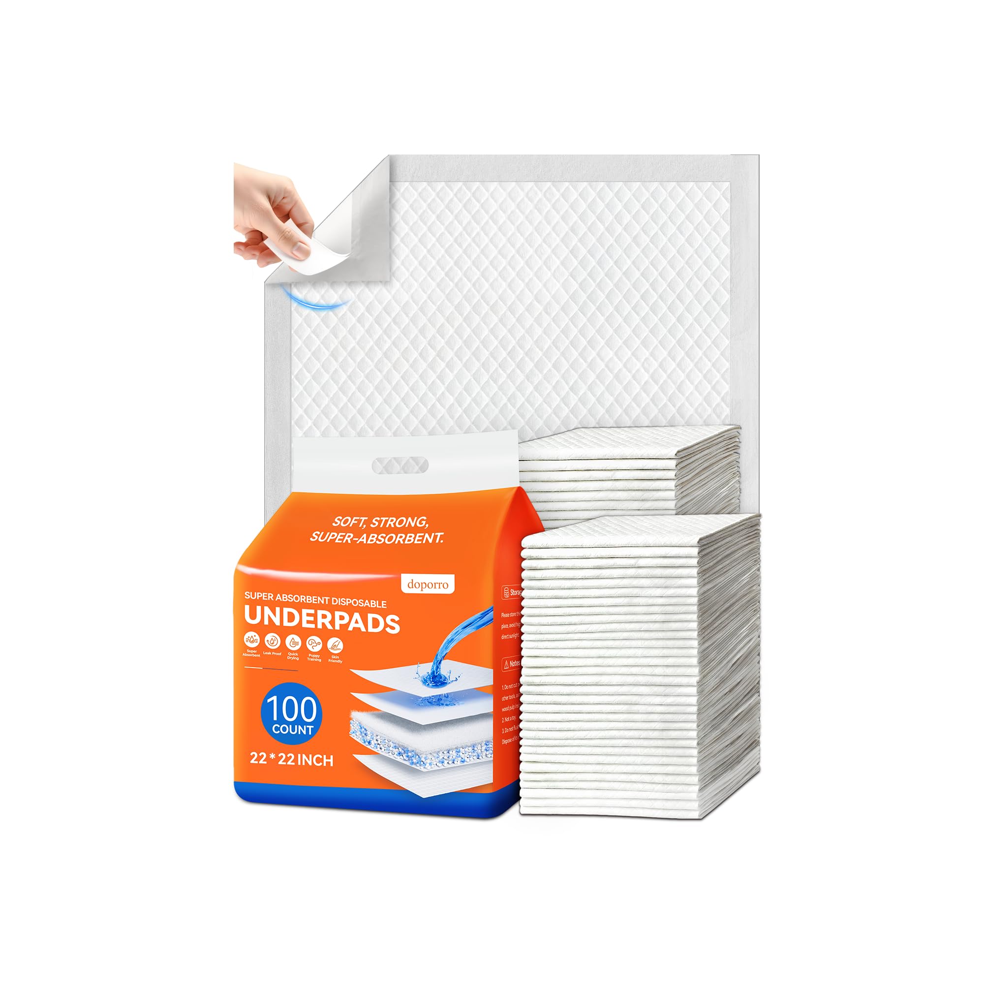 Doporro disposable puppy pee pad 22x22 protects floors during potty training