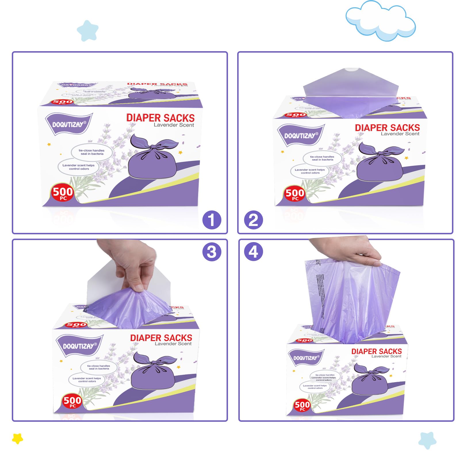 DOQVTIZAY lavender scent helps mask odors during disposal