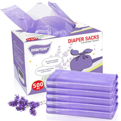 DOQVTIZAY lavender scented diaper bags with easy tie tabs for convenient sealing