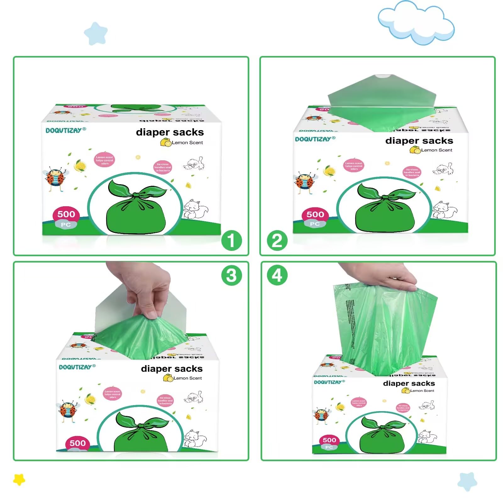 DOQVTIZAY multifunctional bags for diapers, pets, and travel cleanup