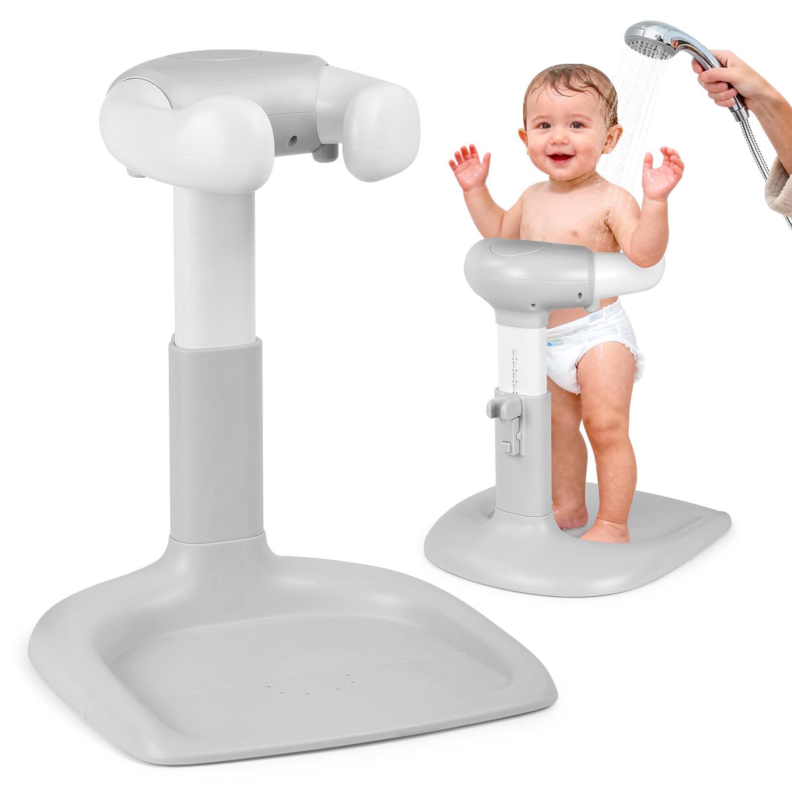 DORABALIY baby shower stand with anti-slip base for stable standing baths.