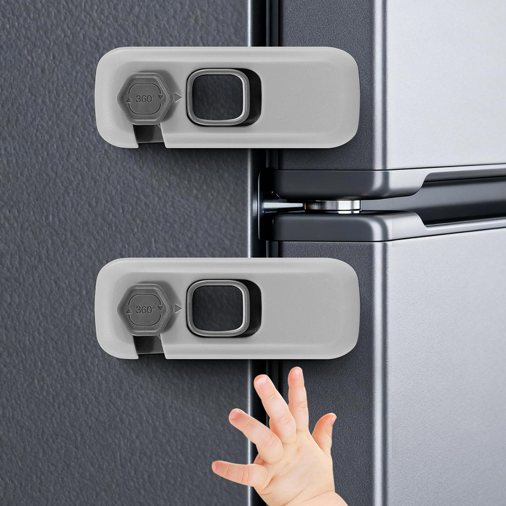 Dorabaliy child-proof fridge lock setup on door for improved kitchen safety