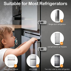 Dorabaliy fridge lock adhesive installation shown without drilling