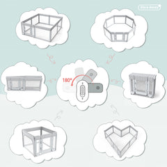 Dora dotey Playpen Large Interior Space provides room for tummy time and crawls.