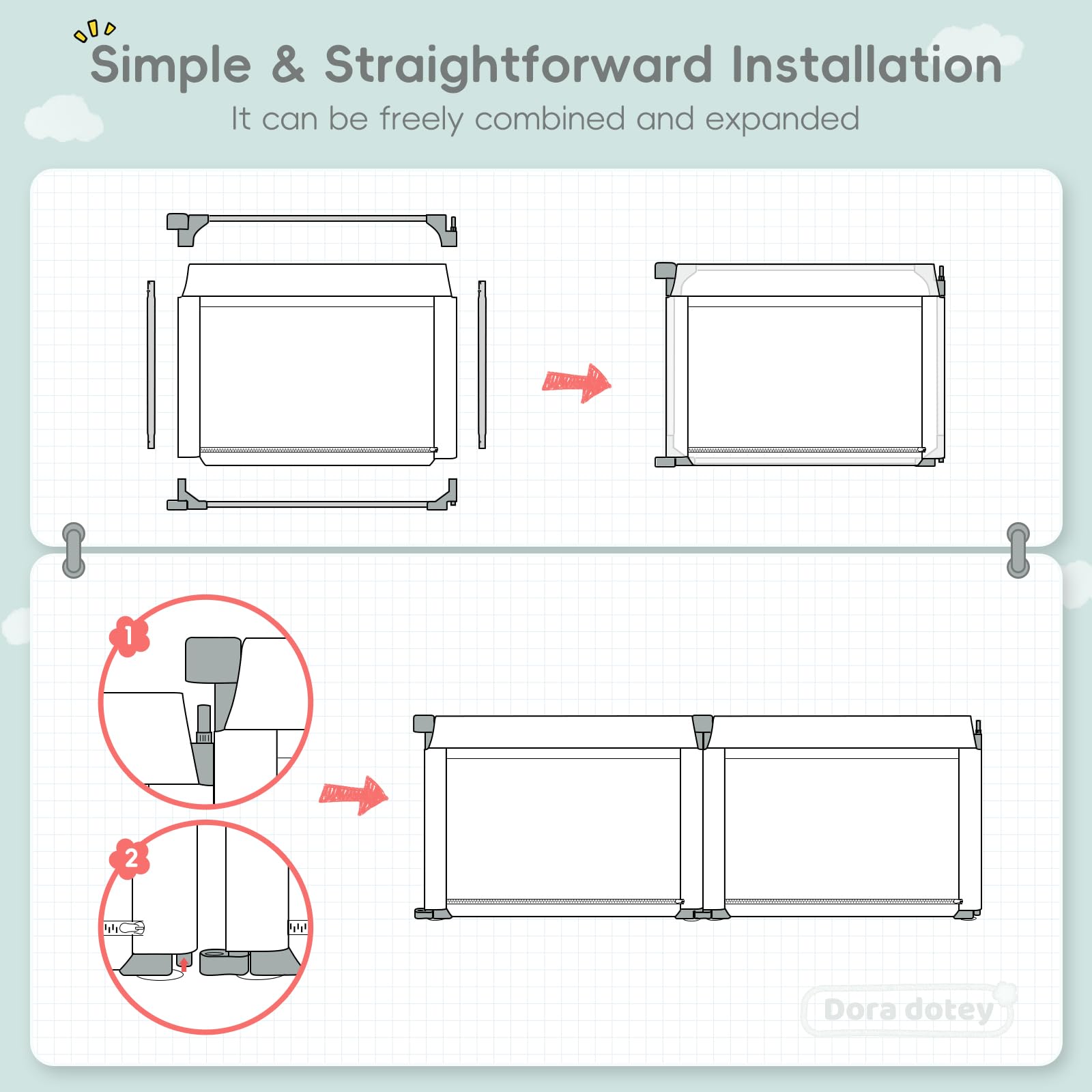 Easy assembly with Dora dotey panels and reliable warranty support.
