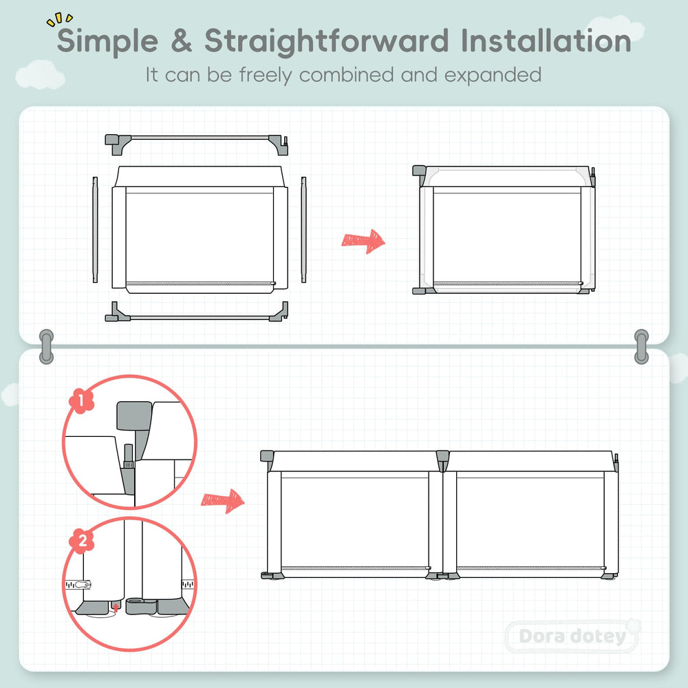 Easy assembly with Dora dotey panels and reliable warranty support.