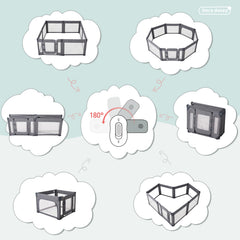 Heavy‑duty Dora dotey play yard with sturdy frame and safety features.