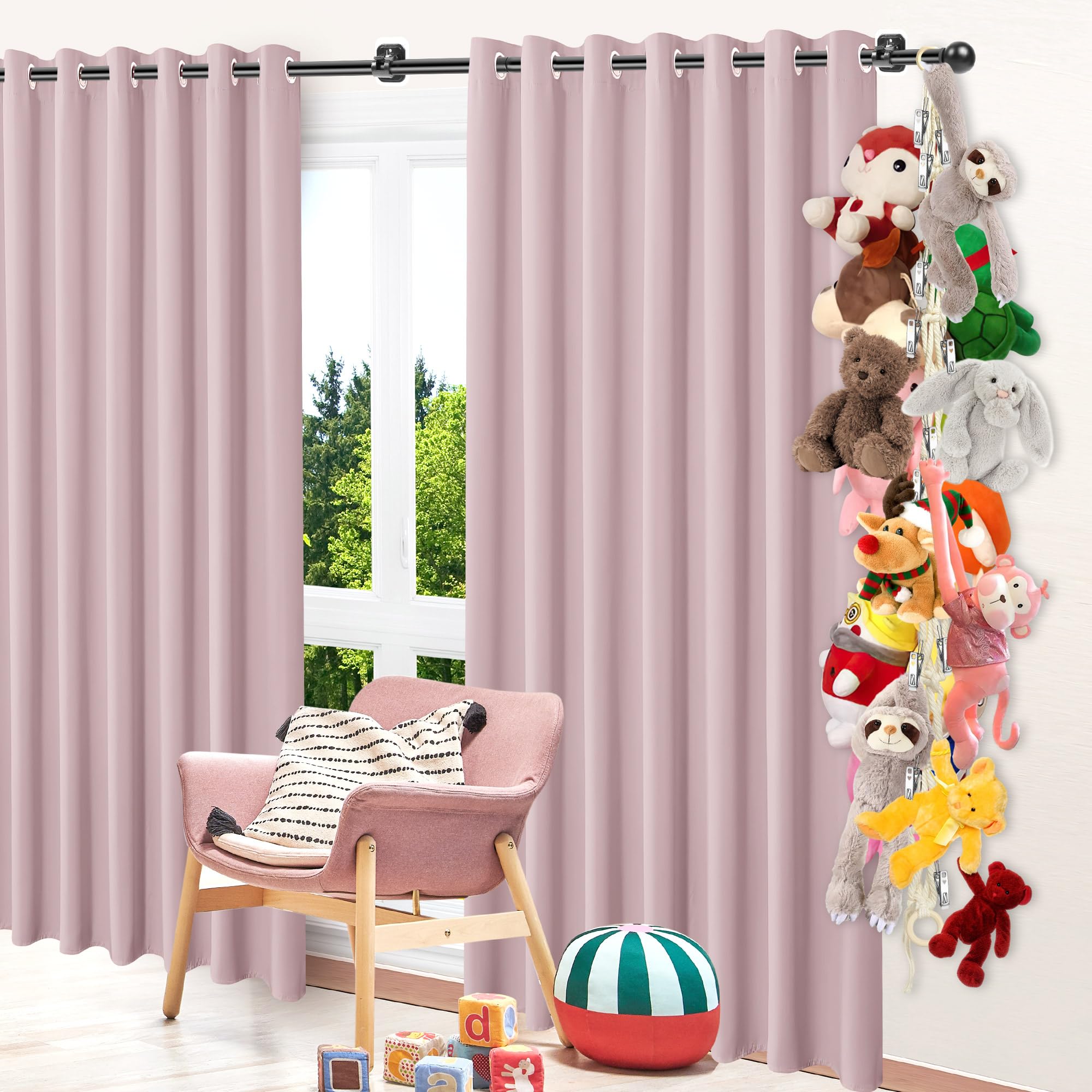 Dorblely boho net adds charming decor while keeping toys organized.
