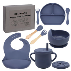 Dormlony adjustable bib with food catcher for mess-free feeding.