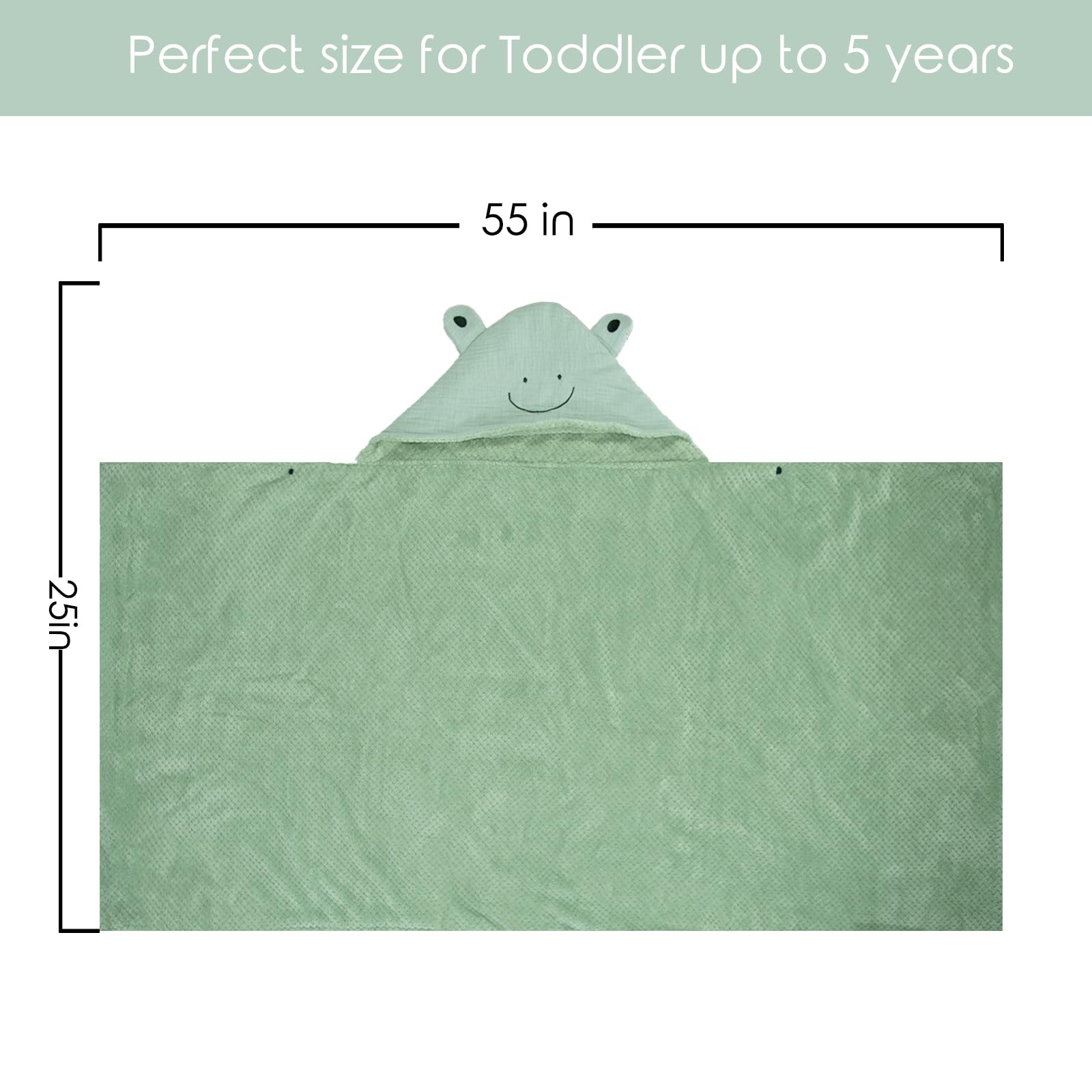 Dormlony hooded towel with snaps for secure, warm wrap.