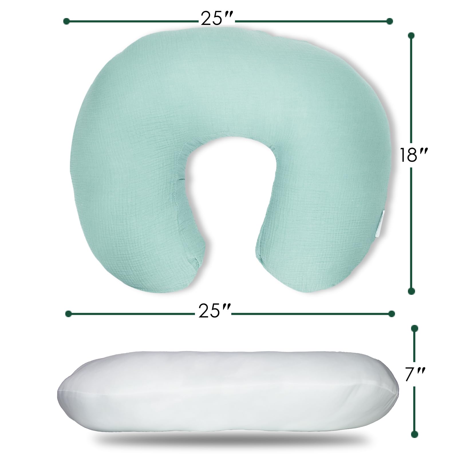 Dormlony nursing pillow demonstrates ideal feeding position and ergonomic support.