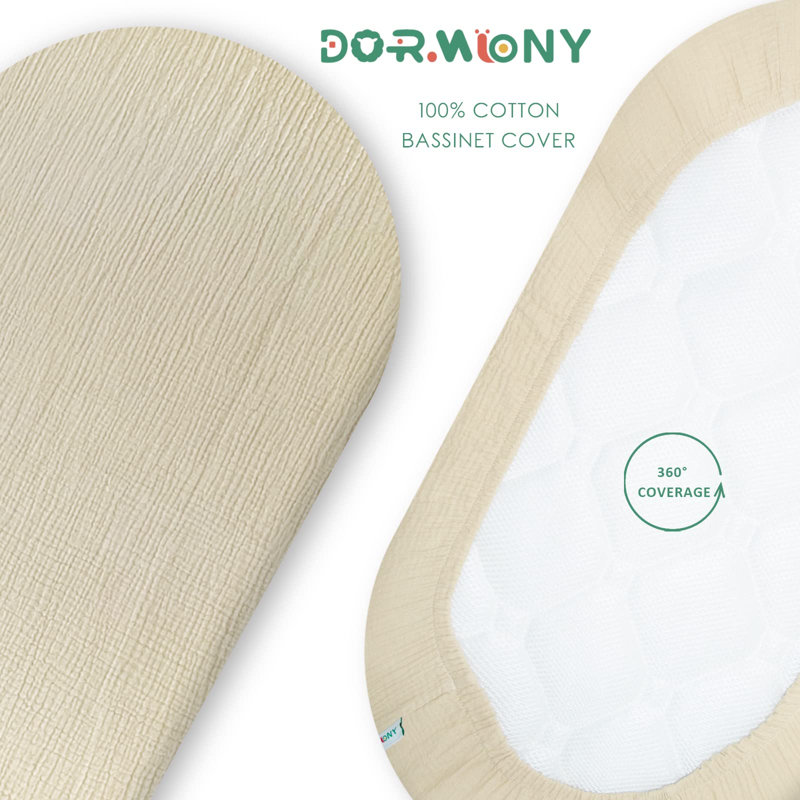 Dormlony organic cotton bassinet sheet gentle breathable comfort for baby skin