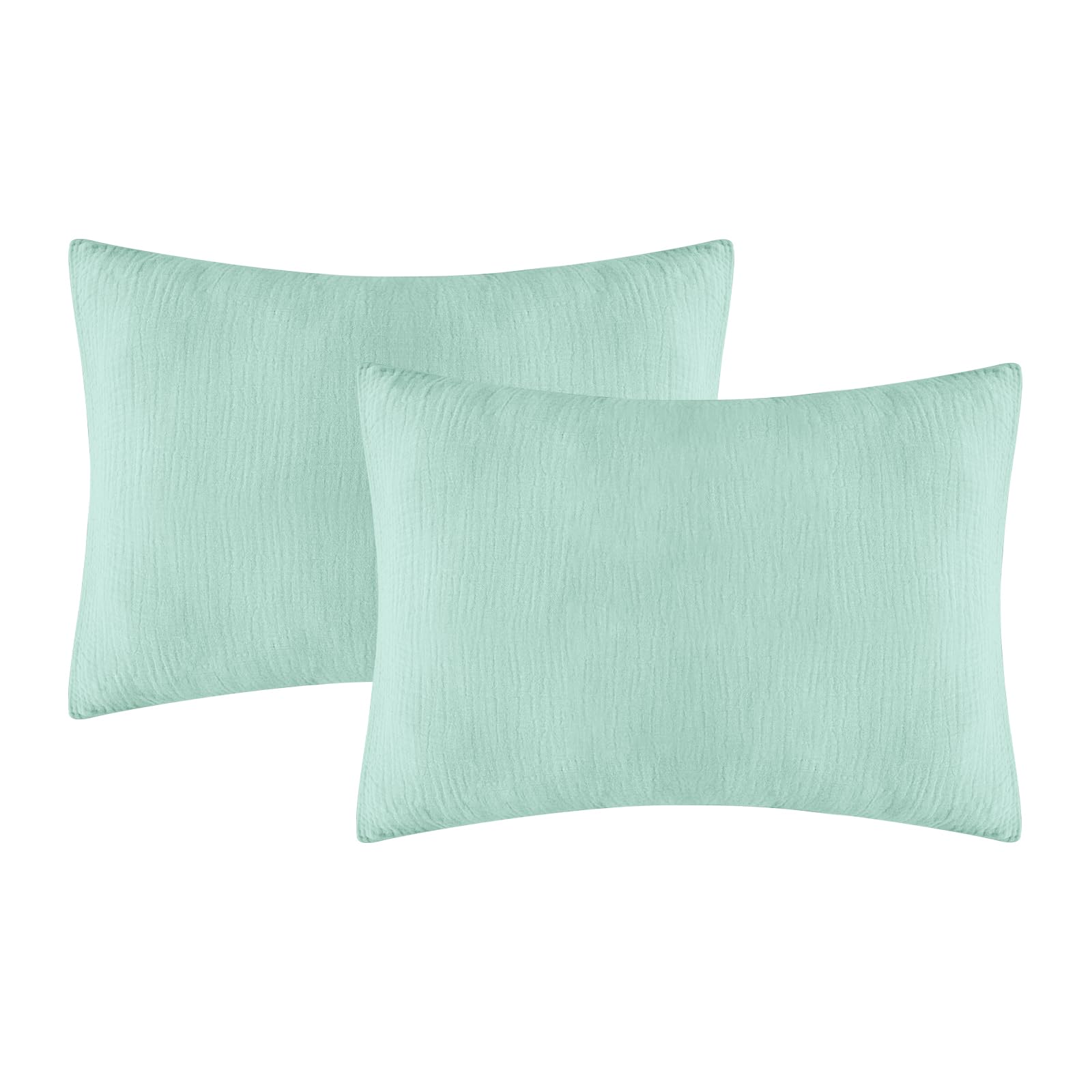 Dormlony organic cotton muslin mini pillowcase blue 13x18, breathable and gentle for kids.