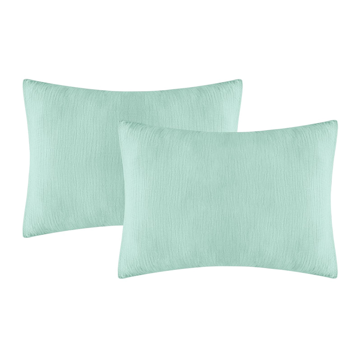 Dormlony organic cotton muslin mini pillowcase blue 13x18, breathable and gentle for kids.