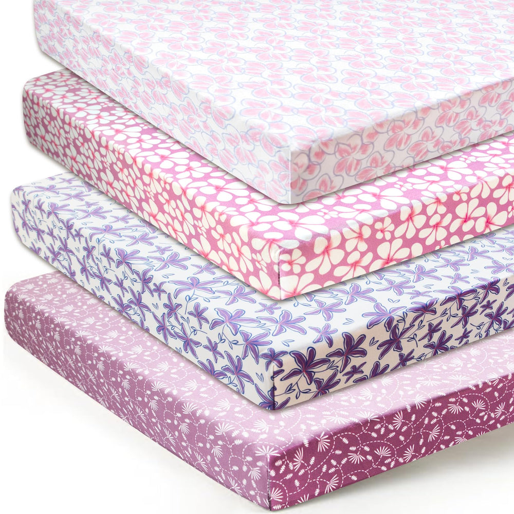 Dormlony leaves-pattern crib sheet; breathable and cozy for baby sleep.