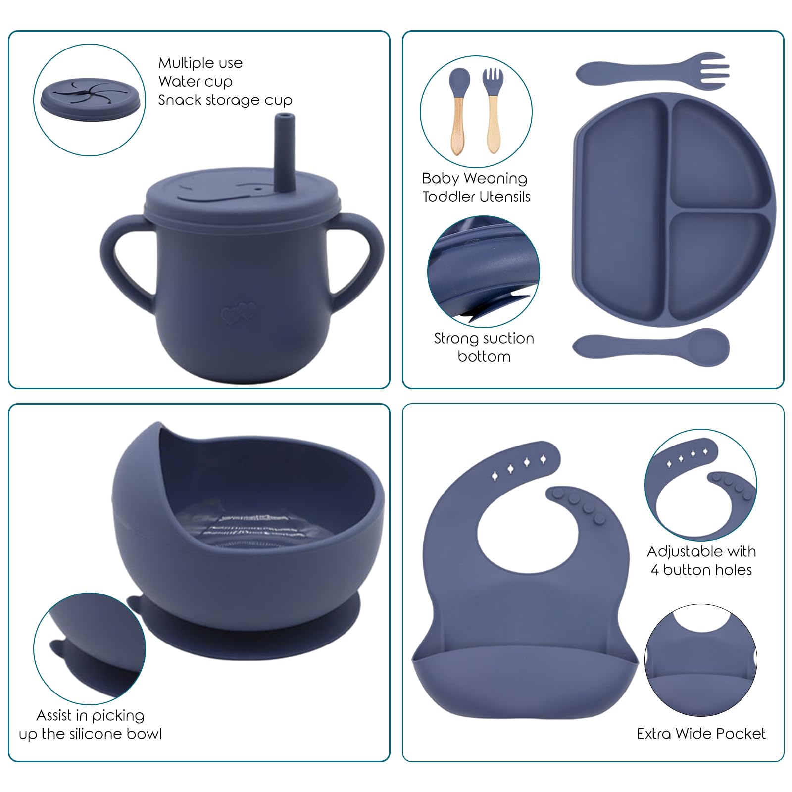 Dormlony suction bowl with deep edges for easy scooping.