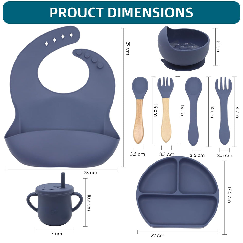 Dormlony suction-divided plate keeps foods separated during meals.