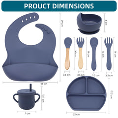 Dormlony suction-divided plate keeps foods separated during meals.