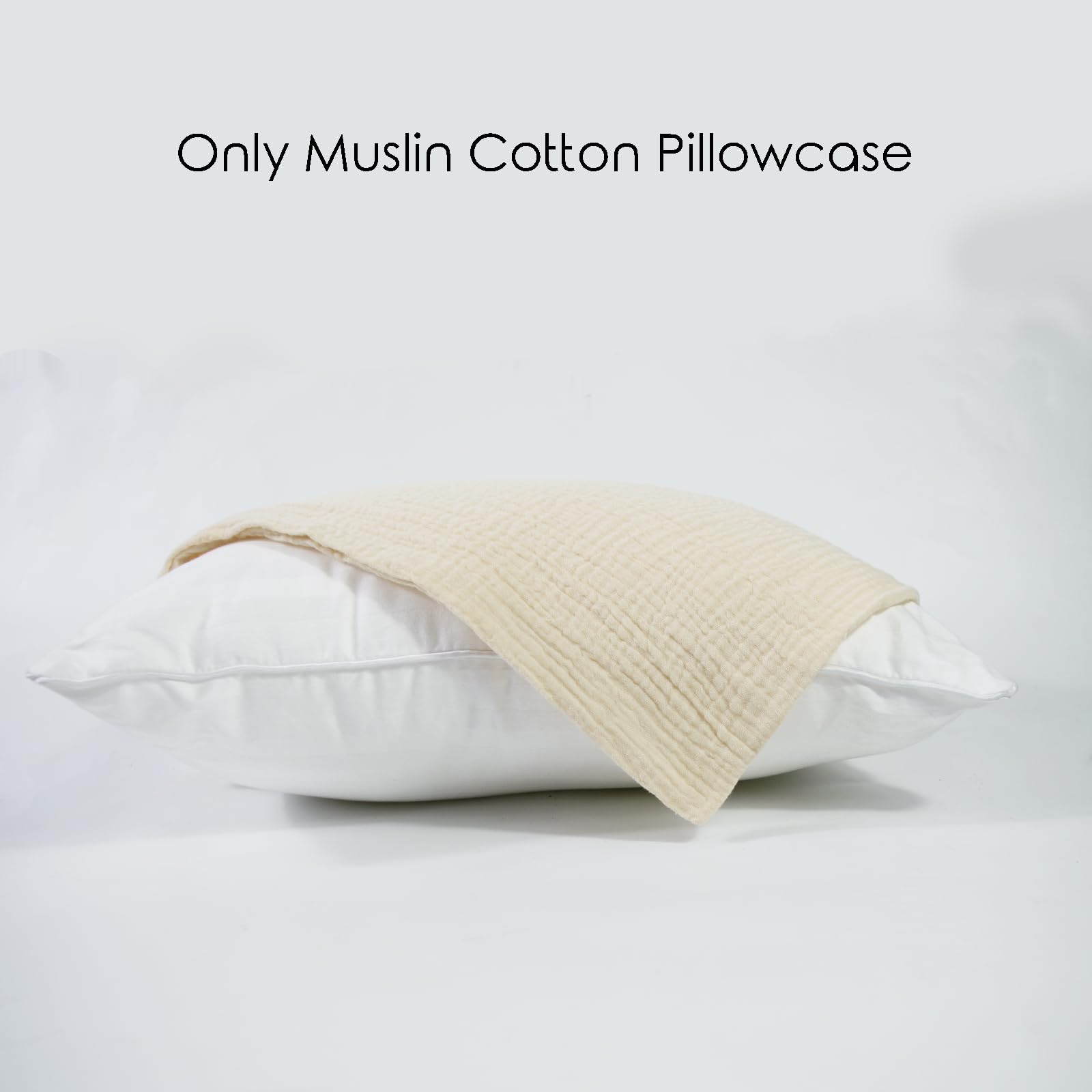 Dormlony two-pack beige pillowcases neatly stacked.
