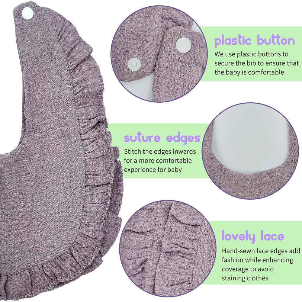 Multi-use design doubles as burp cloths for quick cleanup.