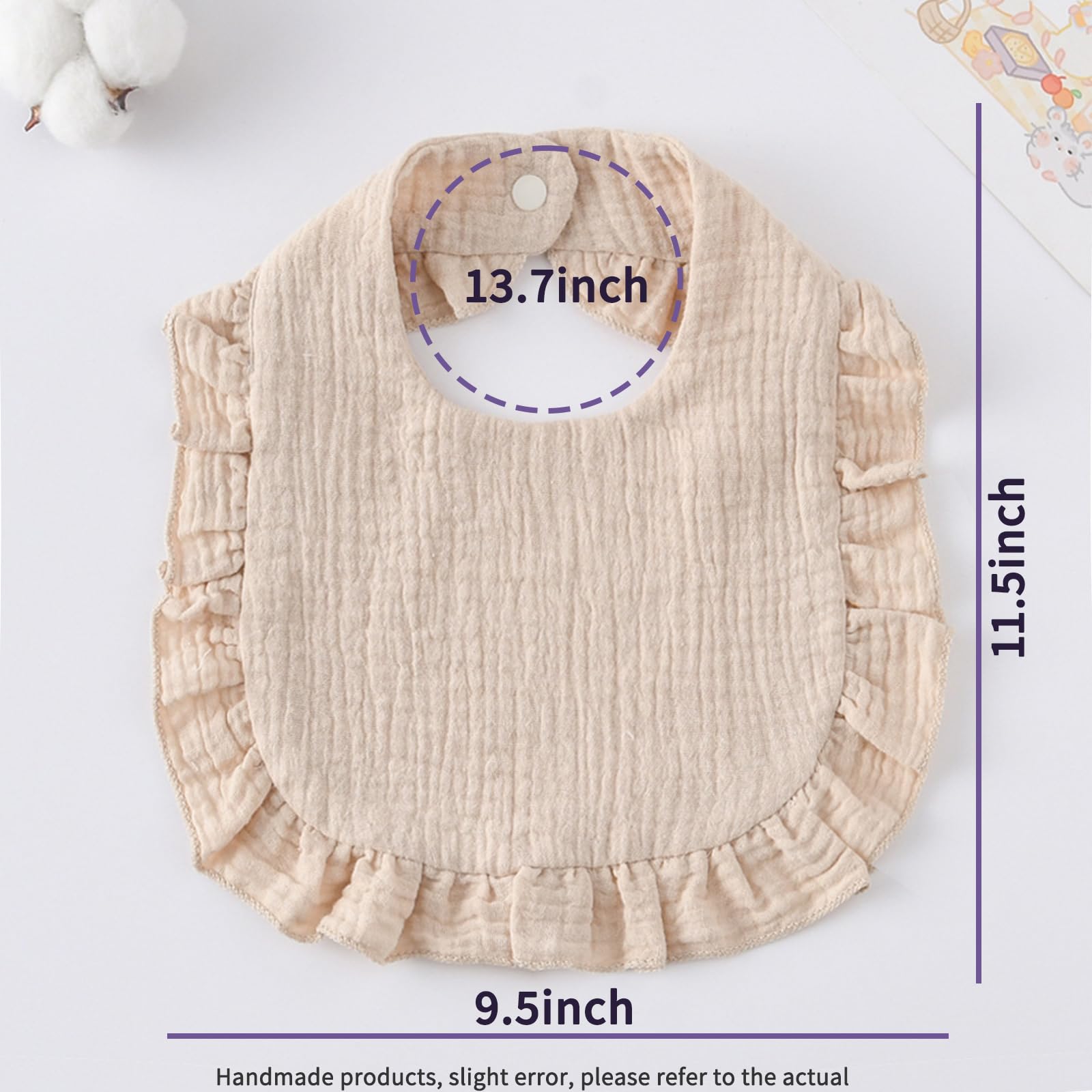 Colorful unisex bibs protect outfits during teething and feeding.