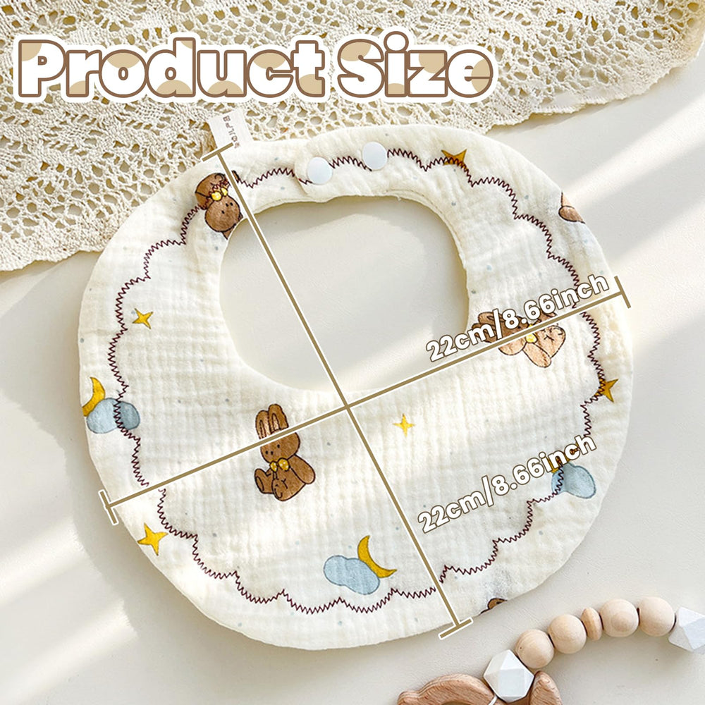 DOSMINE adjustable-neck bibs with 2 snaps fit newborn to toddler