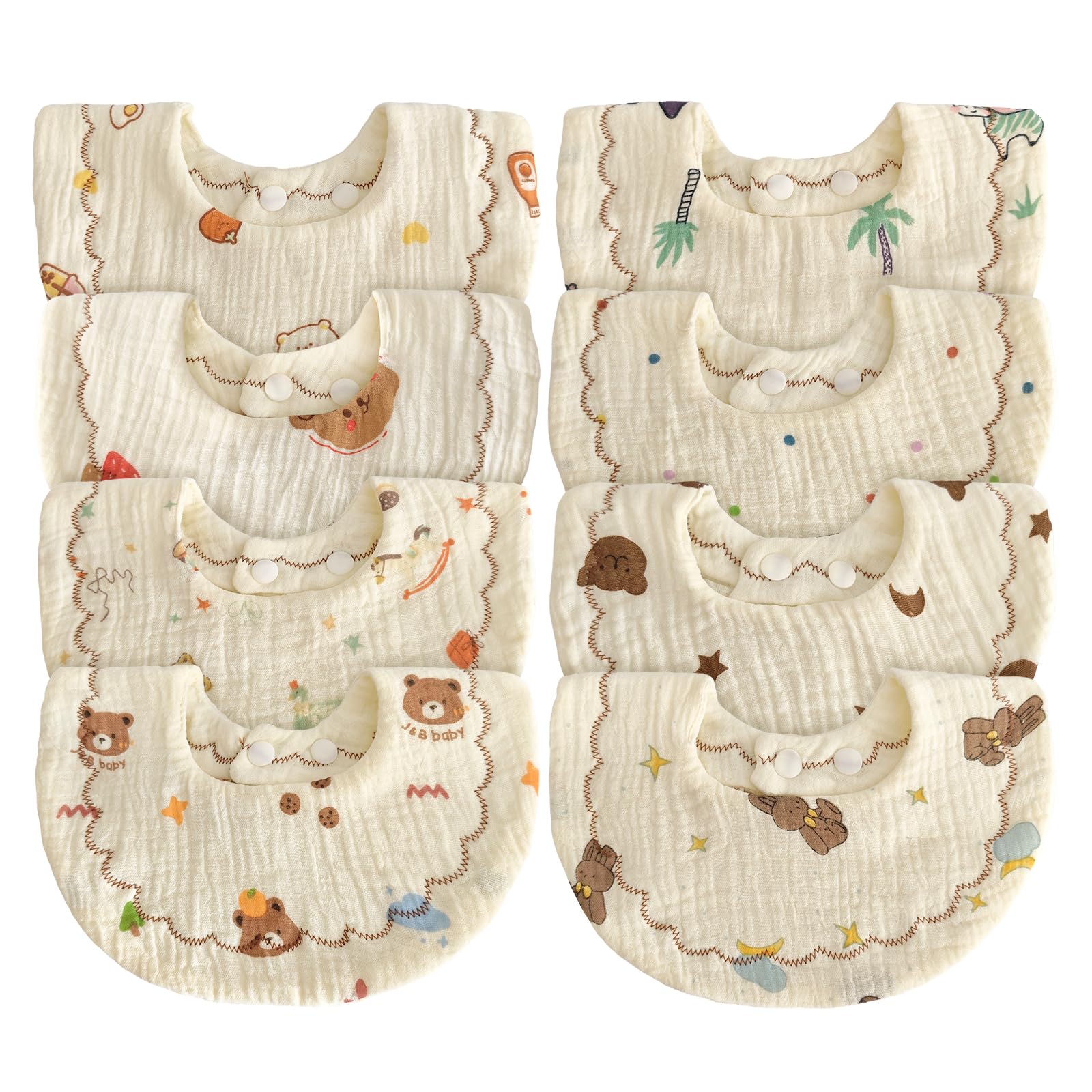 DOSMINE baby bibs with cartoon prints for versatile drool protection during meals