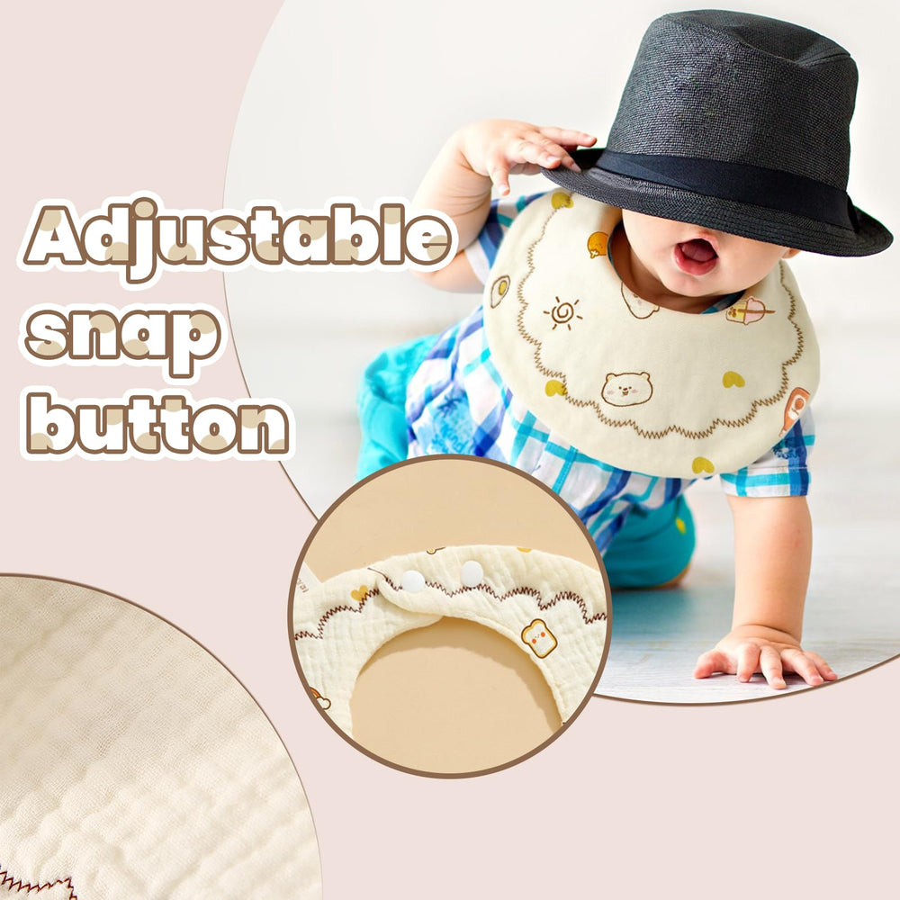 DOSMINE multi-use bibs serve as drool, feeding, burp cloths