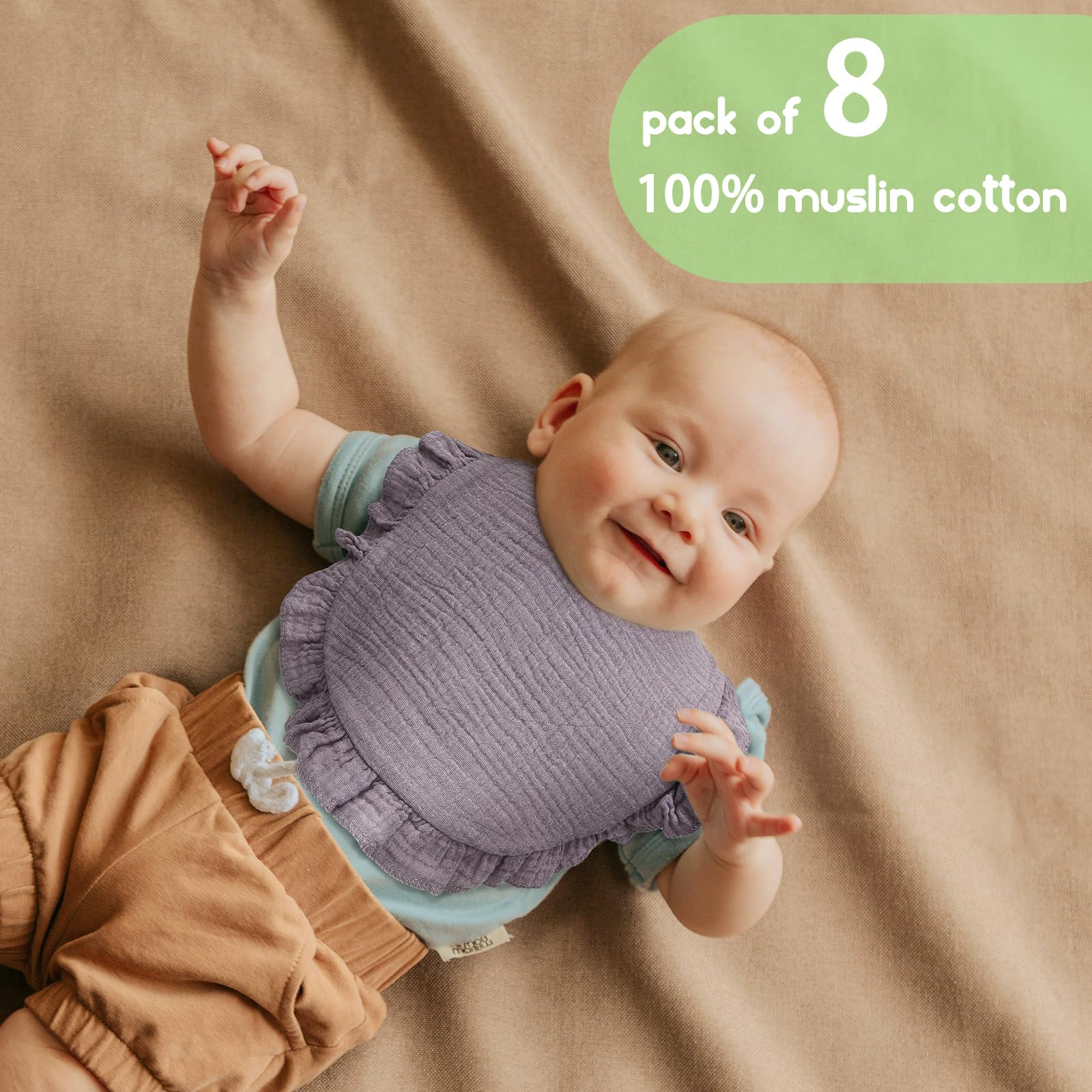 DOSMINE bibs with snap closure provide a secure, easy-to-adjust fit.