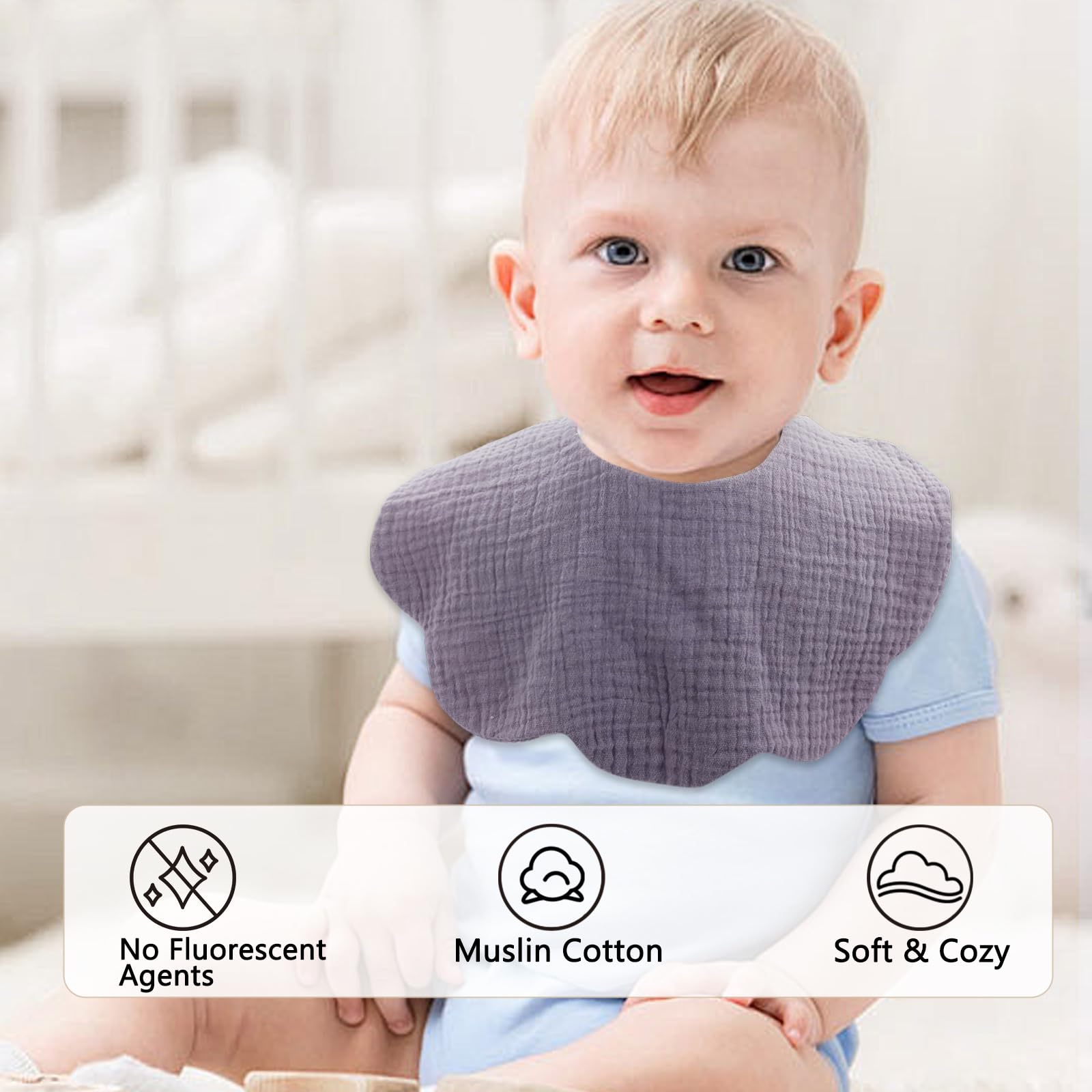 DOSMINE washable bibs emphasize quick cleaning and reuse.