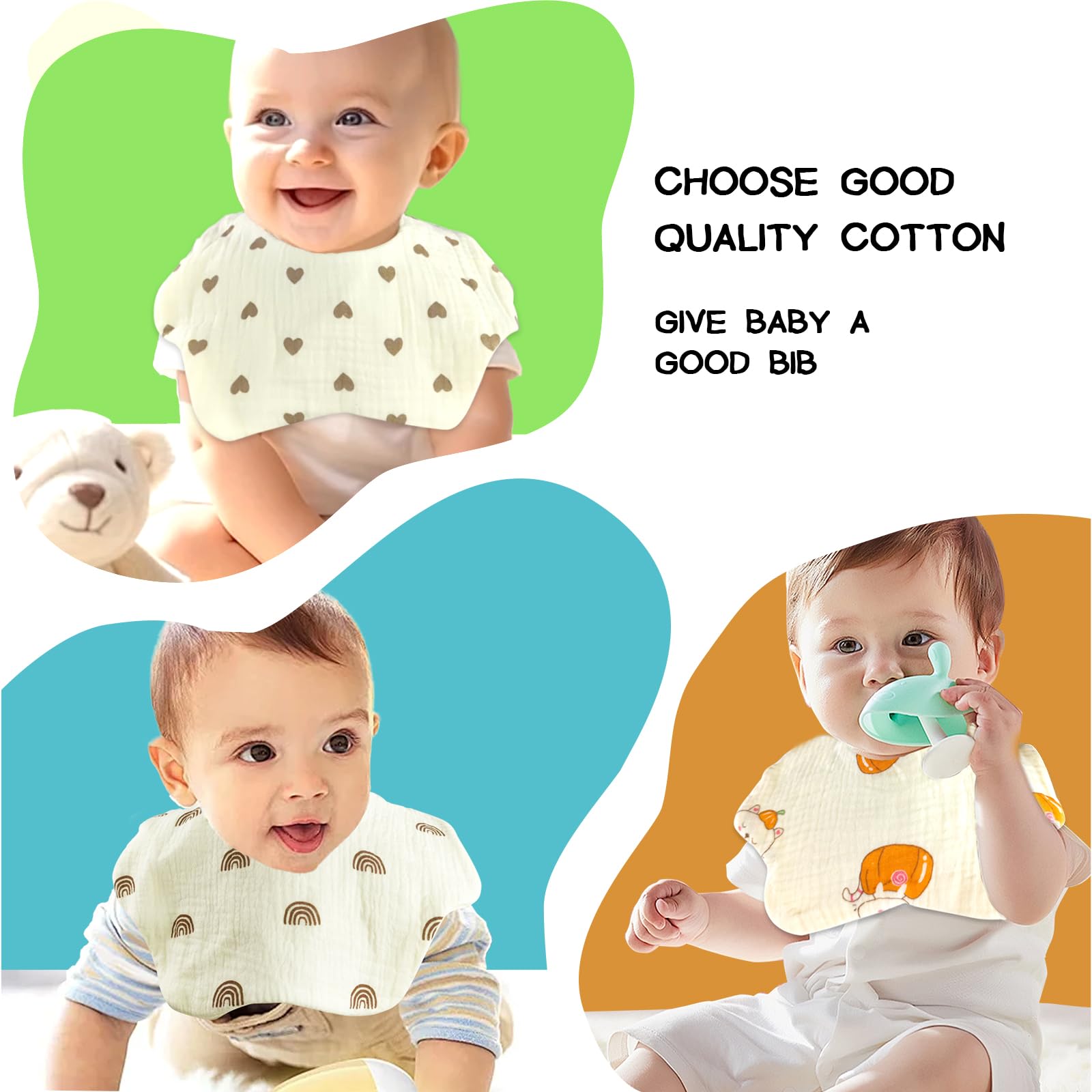 DOSMINE cream bibs are machine washable for quick cleanup after meals